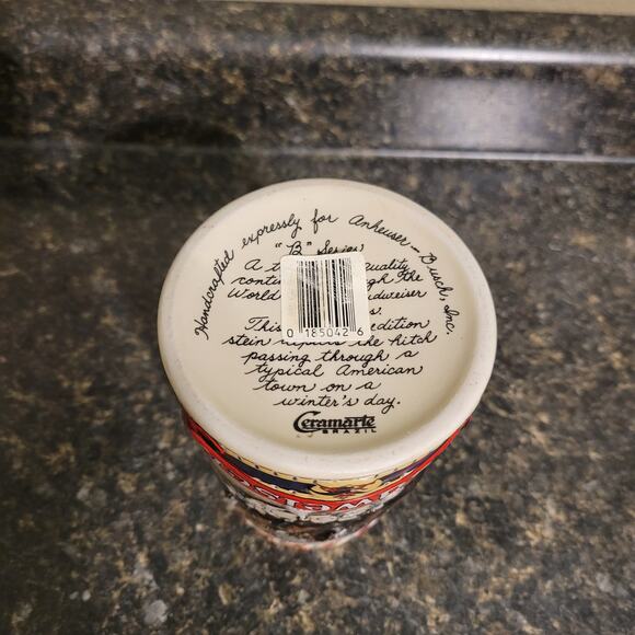 1986 Clydesdale Anheuser Busch Budweiser Holiday Stein Traditional Horses No Box - Picture 6 of 6